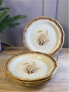 Vintage Mikasa Granola Salad Plates (Set of 4) - 1970s Farmhouse Kitchen 8”
